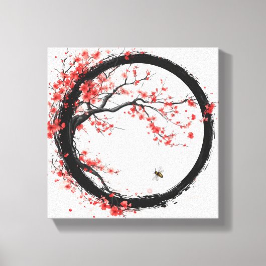Zen Enso & Sakura - Kunst des Gleichgewichts und d Leinwanddruck (Vorderseite)