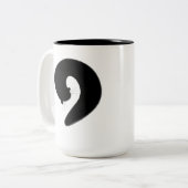 Zen Enso Schlafenschwarze Katze Zweifarbige Tasse (Vorderseite Links)