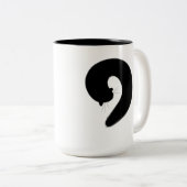 Zen Enso Schlafenschwarze Katze Zweifarbige Tasse (VorderseiteRechts)