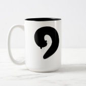 Zen Enso Schlafenschwarze Katze Zweifarbige Tasse (Links)