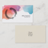 Zen Enso Watercolor Business Card Visitenkarte (Vorne/Hinten)