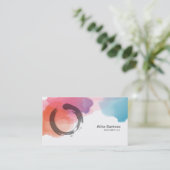 Zen Enso Watercolor Business Card Visitenkarte (Stehend Vorderseite)