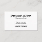 Zen entsteint Massage-Therapeuten Visitenkarte (Rückseite)