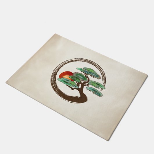 Zen Enzo Geode Bonsai Tree on Leinwand Fußmatte (Schrägansicht)