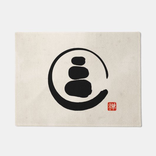 Zen-Enzo-Kreis und Zen-Steine Fußmatte (Vorderseite)