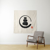 Zen-Enzo-Kreis und Zen-Steine Wandteppich (Beispiel)