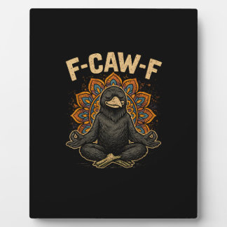 Zen F-Caw-F Crow Yoga Raven F-Caw-F Zen Funny Medi Fotoplatte