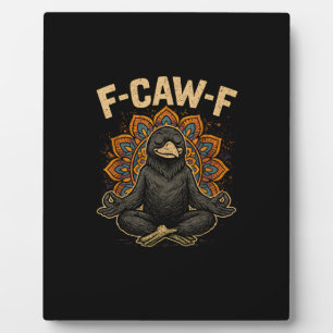 Zen F-Caw-F Krähe Yoga Rabe F-Caw-F Zen Lustig Med Fotoplatte
