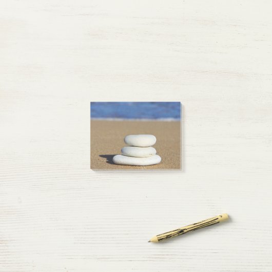 Zen-Felsen am Strand Post-it-Notizen Post-it Klebezettel (Auf Schreibtisch)
