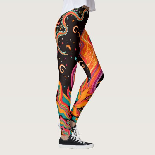 Zen Flame Blume Leggings (Rechts)