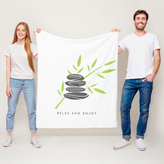Zen-Fleece-Decke mit Wellness-Kieselsteinen Fleecedecke (Beispiel)