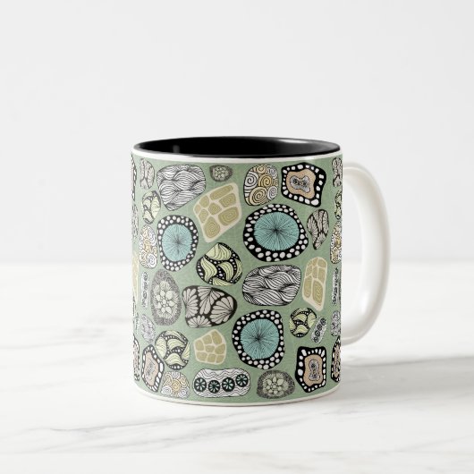 Zen Floral Abstract Design Mug Zweifarbige Tasse (VorderseiteRechts)