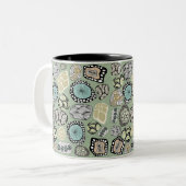 Zen Floral Abstract Design Mug Zweifarbige Tasse (Vorderseite Links)