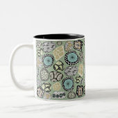 Zen Floral Abstract Design Mug Zweifarbige Tasse (Links)