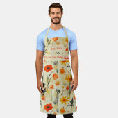 Zen Floral Abstrakt in Rot und Orange Schürze (Getragen)