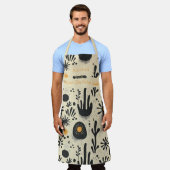 Zen Floral Kitchen Weekend in Black & Orange Welln Schürze (Getragen)