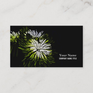 Zen floral Lime white Chrysanthemum Visitenkarte