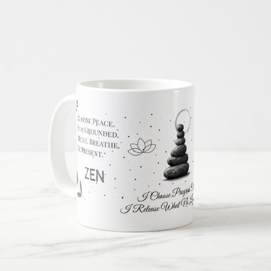 Zen Flow Achtsamkeits-Tasse Kaffeetasse (Vorderseite Links)