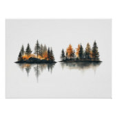 Zen Forest Reflection Minimalist Wall Art Poster (Vorderseite)