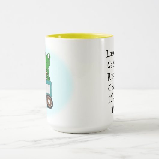 Zen Frog auf einem Zug Tasse (Zentrum)