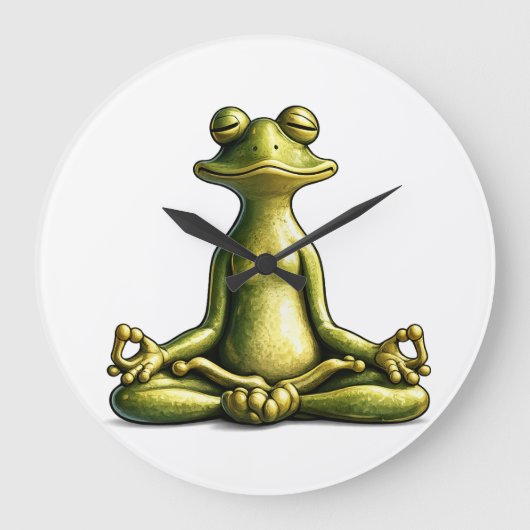 Zen Frog Große Wanduhr (Vorderseite)