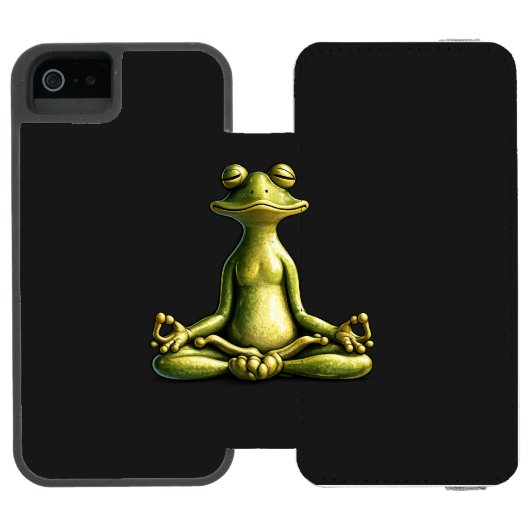 Zen Frog Incipio iPhone Geldbeutel-Hülle (Folio Geöffnet)