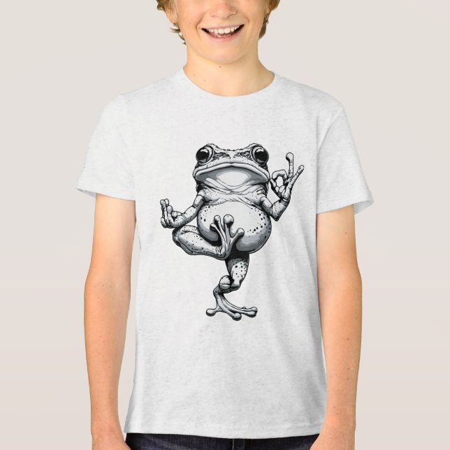 Zen Frog Masterpiece Tri-Blend Shirt (Vorderseite)