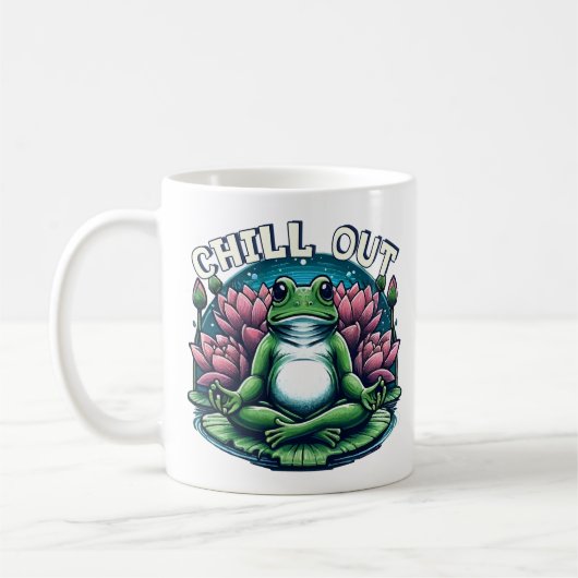 Zen Frog Meditation - Chill Out & Relax Kaffeetasse (Links)