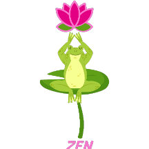 Zen Frog und Lotus Blume