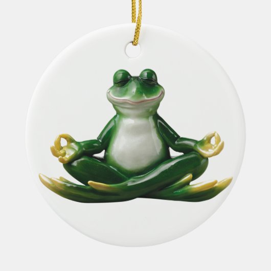 Zen Frog, Yoga Frog, Zen Geschenke, Keramik Ornament (Vorne)