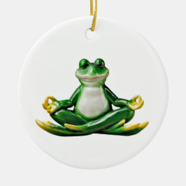 Zen Frog, Zen Frosch Weihnachtsschmuck, Zen Frosch Keramik Ornament