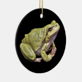 Zen-Frosch blasse e-grün Treefrog schwarze Keramik Ornament (Rechts)