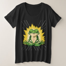 Zen Frosch Meditation Super Saiyan Glow Kunst Große Größe T-Shirt