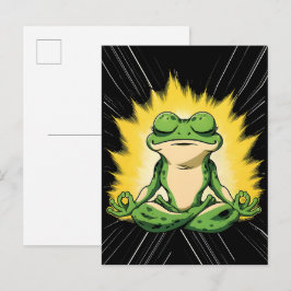 Zen Frosch Meditation Super Saiyan Glow Kunst Postkarte