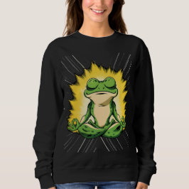 Zen Frosch Meditation Super Saiyan Glow Kunst Sweatshirt