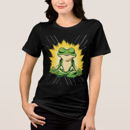 Zen Frosch Meditation Super Saiyan Glow Kunst Tri-Blend Shirt
