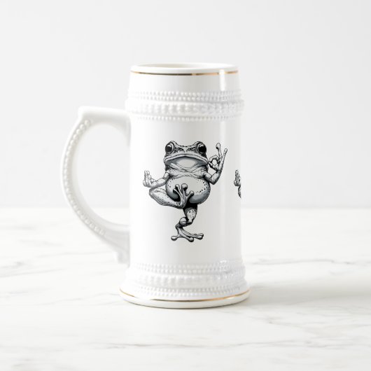 Zen Frosch Meisterwerk Bierglas (Links)