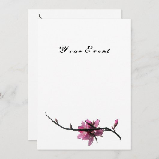 Zen Frühjahr/Orientale Flora All-Occasion Einladung (Vorne/Hinten)