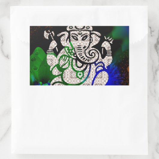 Zen Ganesh Rechteckiger Aufkleber (Tasche)