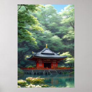 Zen Garden by Calm Pond Poster