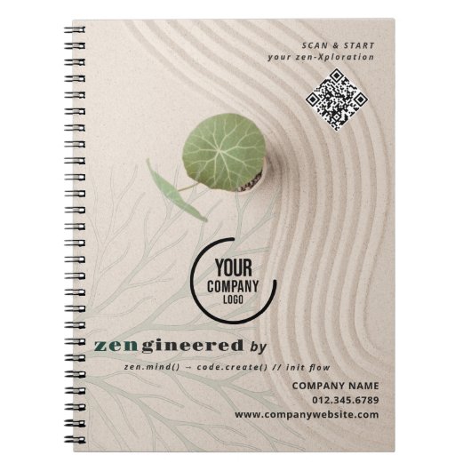 Zen Garden Custom Tech Corporate Client Marketing Notizblock (Vorderseite)