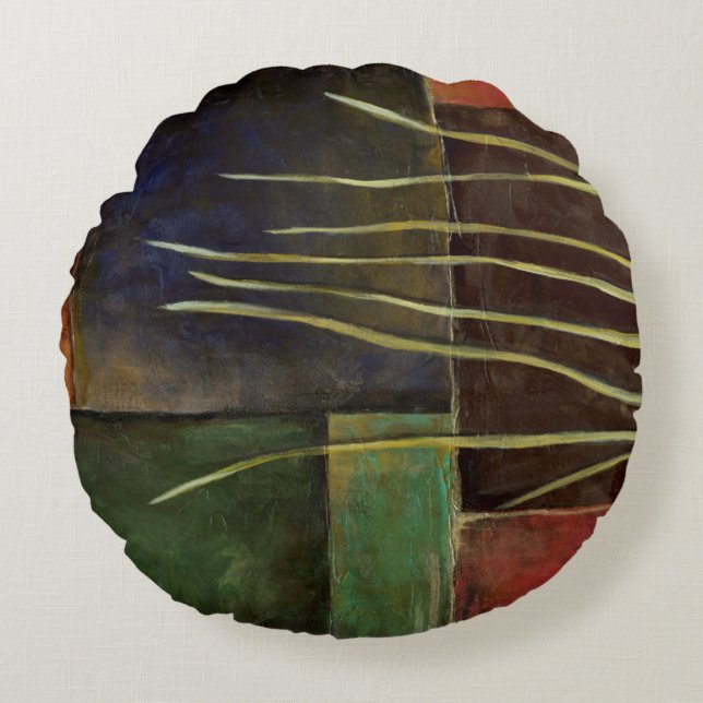 Zen Garden I Rundes Kissen (Vorderseite)