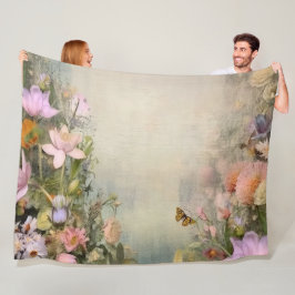 Zen Garden Oasis: Serene Lotus in Wasserfarbe Fleecedecke