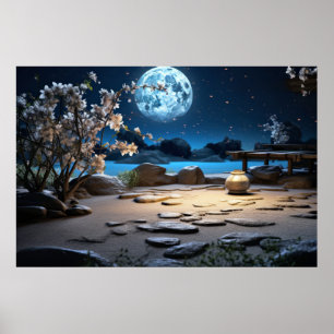 Zen Garden Ruhige Friedliche Natur Poster