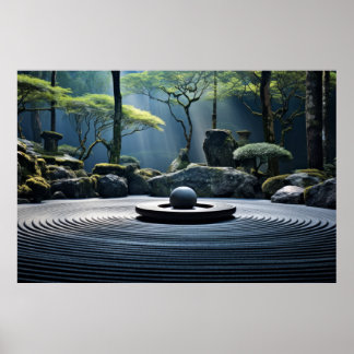 Zen Garden Ruhige Friedliche Natur Poster