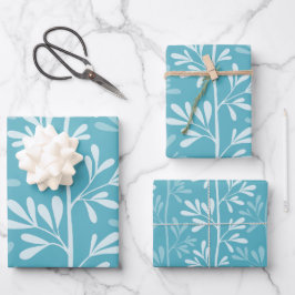 Zen Garden Stems Minimal Botanical Ocean Geschenkpapier Set