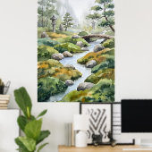 Zen-Garten-Bach-Geist-Landschaftsposter Poster (Heimbüro)