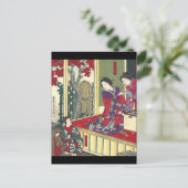 Zen Garten fallen Ahornbaum Kimono japanese geisha Postkarte (Stehend Vorderseite)