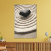 Zen-Garten mit Kieselsteinen auf ragendem Sand Leinwanddruck (Insitu (Wohnzimmer))