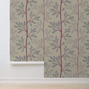 Zen-Garten-Stiele Minimale Botanische Silhouetten Tapete
